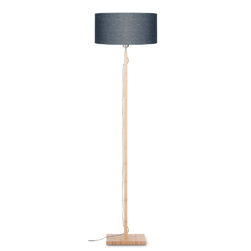 Vloerlamp Fuji bamboe h.167cm/kap 47x23cm eco linnen, donkergrijs